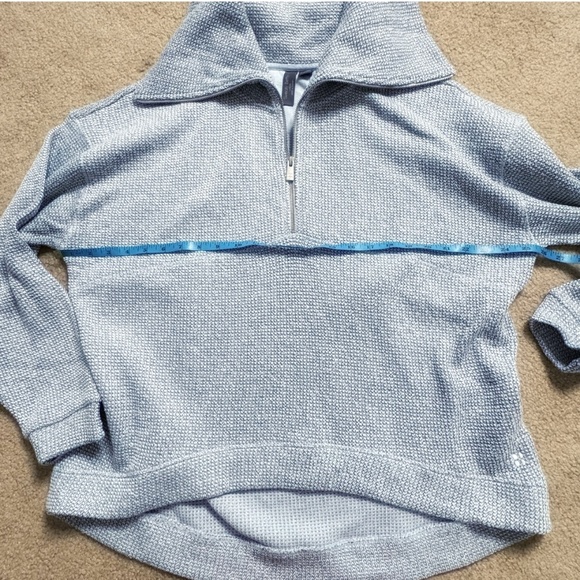 NWT Sweaty Betty Sweatshirt Restful Boucle Half Zip Sweatshirt Salt Blue Large - Picture 11 of 16